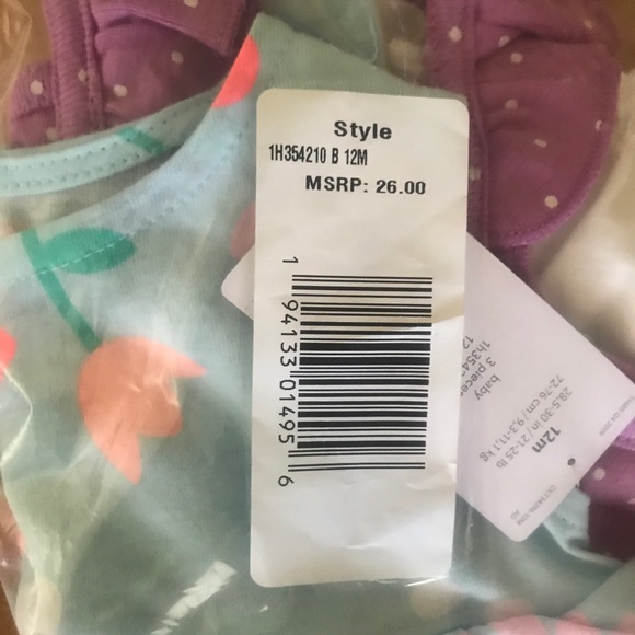 Carter’s NWT 12 Months Girls outfit Fun Floral - Picture 6 of 7